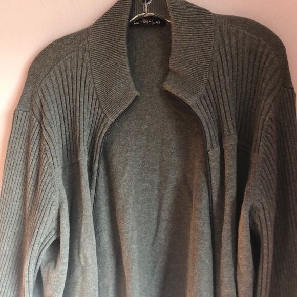 Michael Kors gray zip up sweater - Picture 1 of 8